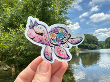 Load image into Gallery viewer, Sticker | 18G | Sea Turtle | Waterproof Vinyl Sticker | White | Clear | Permanent | Removable | Window Cling | Glitter | Holographic