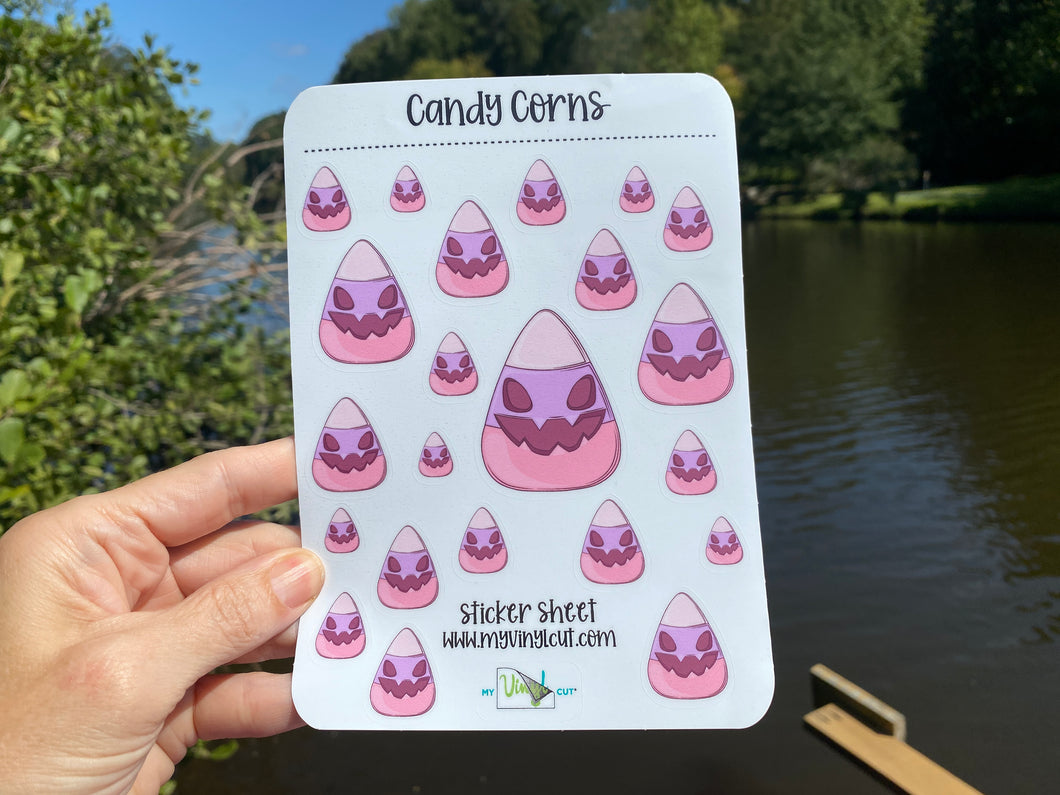 Sticker Sheet 89 Set of Pink and Purple Candy Corn