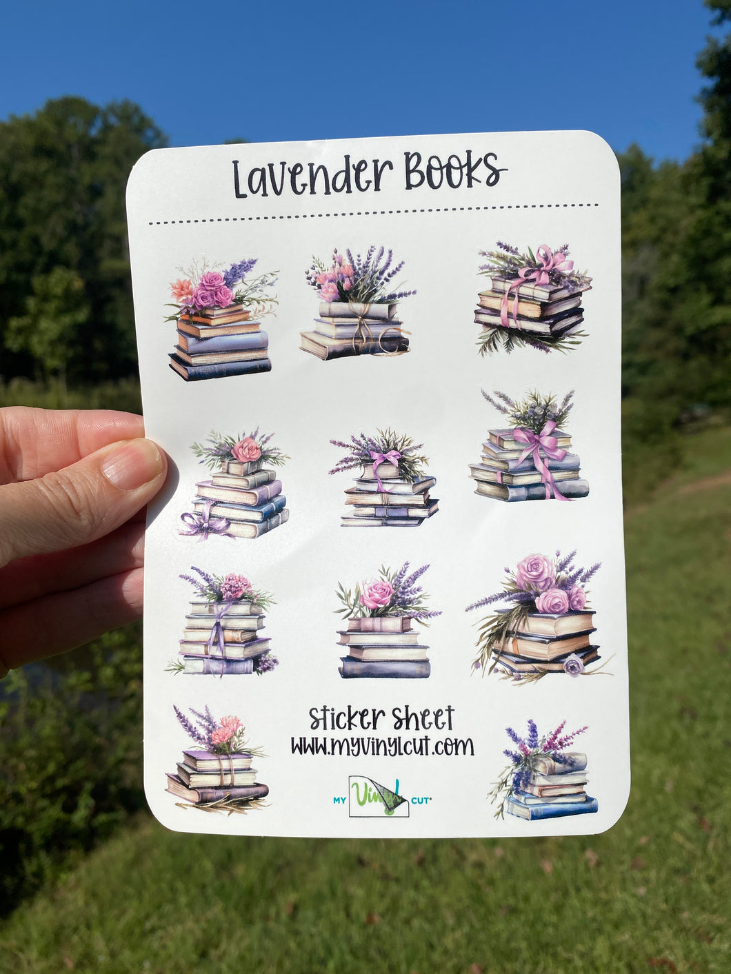 Sticker Sheet 91 Set of little planner stickers Lavender Books