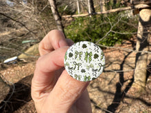 Load image into Gallery viewer, Pin Back Button Lucky Green Coquette Bows