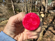 Load image into Gallery viewer, Pin Back Button Red Roses Alpha Omicron Pi Pattern