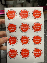 Load image into Gallery viewer, Sticker Sheet | Thank You Circle Stickers | Set of packaging stickers | 5 X 7