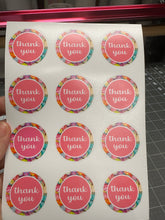 Load image into Gallery viewer, Sticker Sheet | Thank You Circle Stickers | Set of packaging stickers | 5 X 7