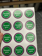 Load image into Gallery viewer, Sticker Sheet | Thank You Circle Stickers | Set of packaging stickers | 5 X 7