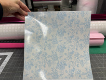 Load image into Gallery viewer, Printed Vinyl &amp; HTV Pale Blue Toile Patterns 12 x 12 inch sheet
