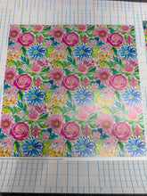 Load image into Gallery viewer, Printed Vinyl &amp; HTV Preppy Floral A Pattern 12 x 12 inch sheet
