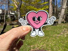 Load image into Gallery viewer, Sticker | 60E | Pink Heart | Waterproof Vinyl Sticker | White | Clear | Permanent | Removable | Window Cling | Glitter | Holographic