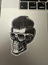Load image into Gallery viewer, Sticker |  | Skull Dude | Waterproof Vinyl Sticker | White | Clear | Permanent | Removable | Window Cling | Glitter | Holographic