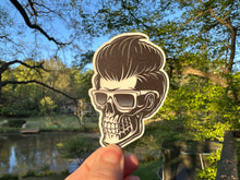 Load image into Gallery viewer, Sticker |  | Skull Dude | Waterproof Vinyl Sticker | White | Clear | Permanent | Removable | Window Cling | Glitter | Holographic