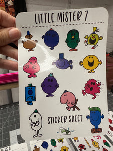 Sticker Sheet Set of 9 Sheets little planner stickers Little Miss Little Mister