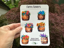 Load image into Gallery viewer, Sticker Sheet 84 Set of little planner stickers Farm Flowers