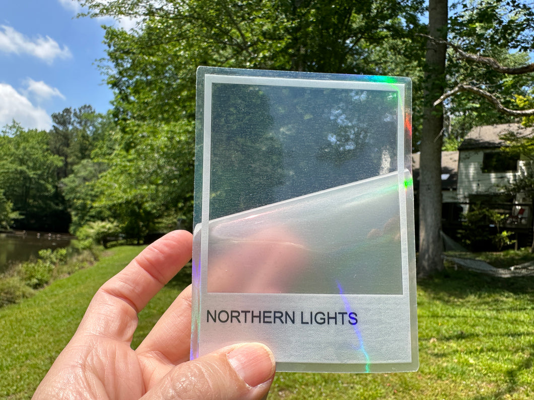 Northern Lights | Suncatcher Sticker | Holographic | Rainbow Maker | Sun Catcher | Magic Window Decal | 3 x 4 or 6 x 8 | Reposition-able