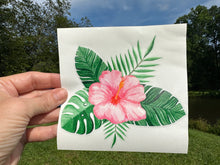 Load image into Gallery viewer, Sticker |  | Hibiscus Flower | Waterproof Vinyl Sticker | White | Clear | Permanent | Removable | Window Cling | Glitter | Holographic