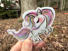 Load image into Gallery viewer, Sticker | 40J | Colorful Unicorn | Waterproof Vinyl Sticker | White | Clear | Permanent | Removable | Window Cling | Glitter | Holographic