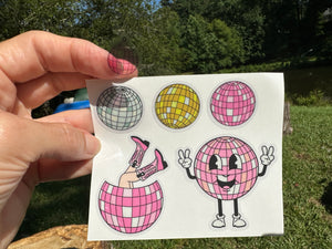 Set of Retro Disco Ball Stickers