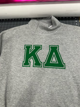 Load image into Gallery viewer, Mock Neck Sorority Greek Letters Oversized Heather Gray Sweatshirt Kappa Delta