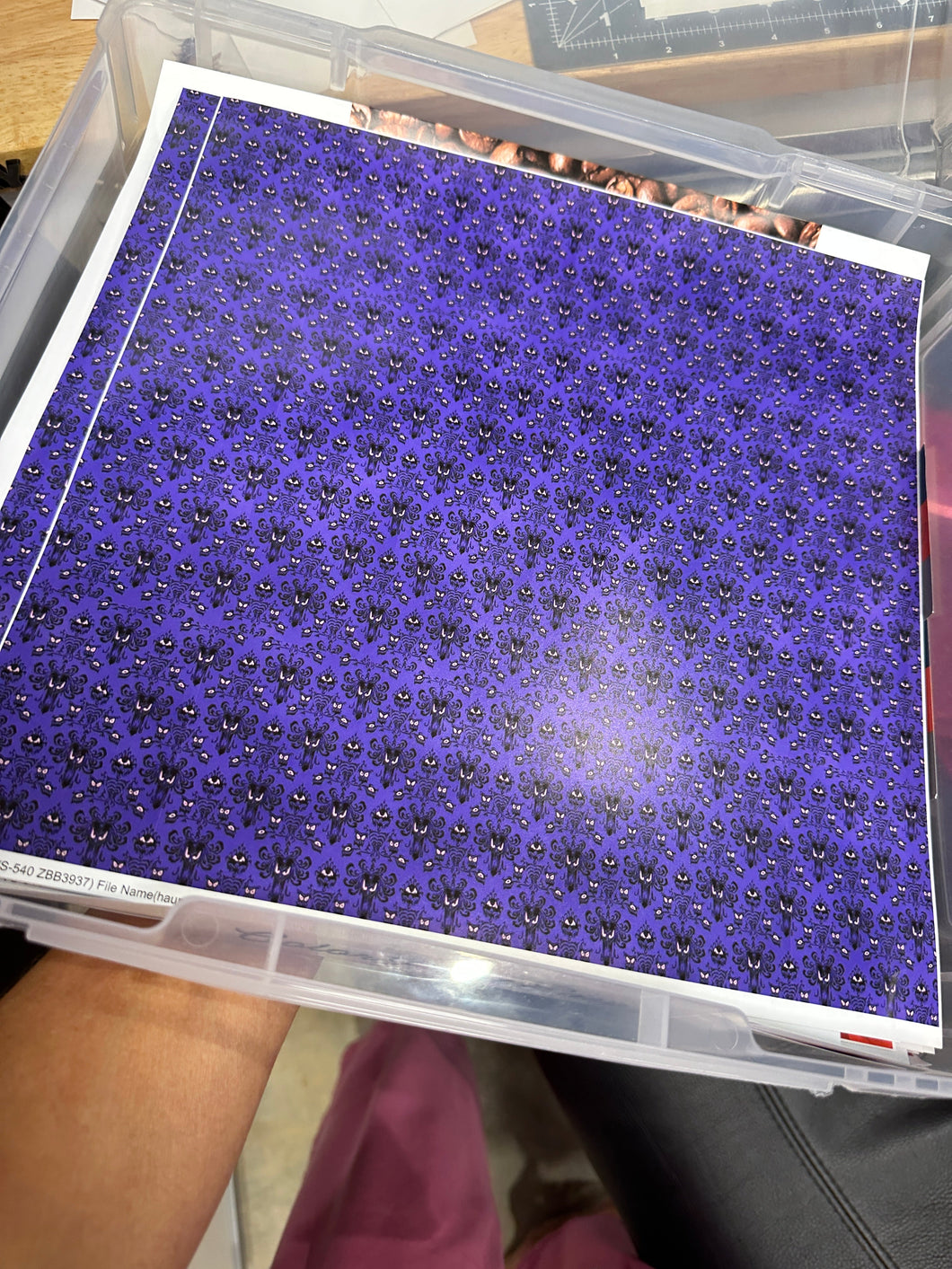 Printed Vinyl & HTV Purple Haunted Mansion Wallpaper Patterns 12 x 12 inch sheet