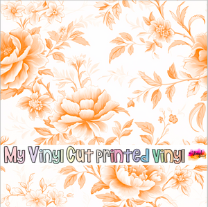Printed Vinyl & HTV Orange Toile I Patterns 12 x 12 inch sheet
