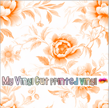 Load image into Gallery viewer, Printed Vinyl &amp; HTV Orange Toile J Patterns 12 x 12 inch sheet