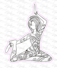 Load image into Gallery viewer, Sticker | 5B | Yoga Girl | Waterproof Vinyl Sticker | White | Clear | Permanent | Removable | Window Cling | Glitter | Holographic