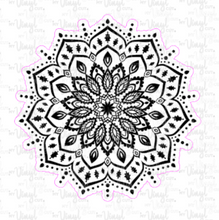 Load image into Gallery viewer, Sticker | 6D | Mandala | Waterproof Vinyl Sticker | White | Clear | Permanent | Removable | Window Cling | Glitter | Holographic