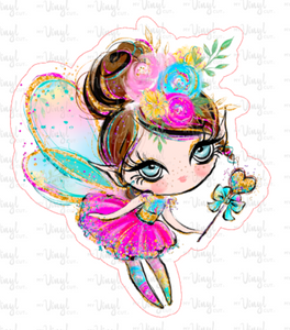 Sticker | 12A | Colorful Fairy | Waterproof Vinyl Sticker | White | Clear | Permanent | Removable | Window Cling | Glitter | Holographic