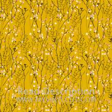 Load image into Gallery viewer, Printed Adhesive Vinyl Yellow Background Botanicals Pattern 12 x 12 sheet