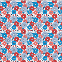 Load image into Gallery viewer, Printed Vinyl &amp; HTV 4th of July Flowers Patterns 12 x 12 inch sheet