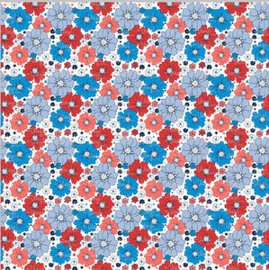 Printed Vinyl & HTV 4th of July Flowers Patterns 12 x 12 inch sheet
