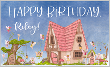 Load image into Gallery viewer, Banner 3 x 5 foot Fairy Tree House Happy Birthday Printed Vinyl Sign