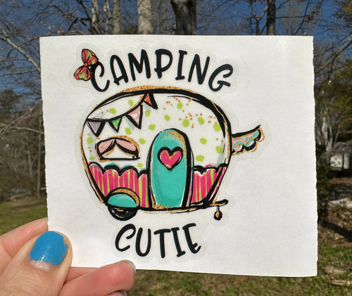 Sticker | 62P | Camping Cutie | Waterproof Vinyl Sticker | Permanent | CLEARANCE