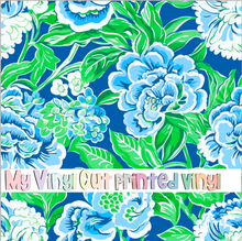Load image into Gallery viewer, Printed Vinyl &amp; HTV Chinoiserie H Pattern 12 x 12 inch sheet