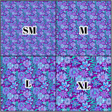 Load image into Gallery viewer, Printed Vinyl &amp; HTV Blue and Purple Flowers B Pattern 12 x 12 inch sheet