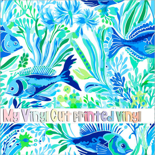 Printed Vinyl & HTV Preppy Coral E Pattern 12 x 12 inch sheet