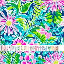 Load image into Gallery viewer, Printed Vinyl &amp; HTV Preppy Florals C Pattern 12 x 12 inch sheet