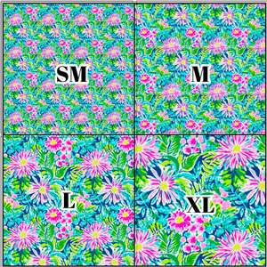 Printed Vinyl & HTV Preppy Florals C Pattern 12 x 12 inch sheet