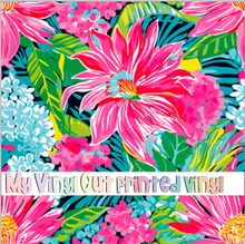 Load image into Gallery viewer, Printed Vinyl &amp; HTV Preppy Florals D Pattern 12 x 12 inch sheet