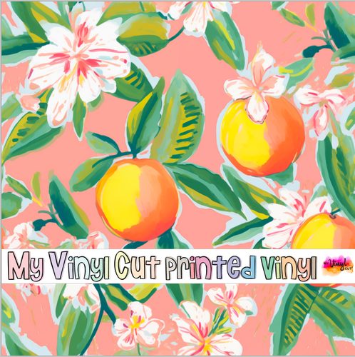 Printed Vinyl & HTV Preppy Fruit P Pattern 12 x 12 inch sheet