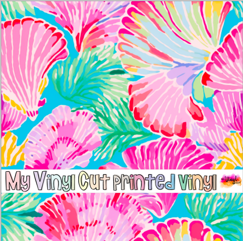 Printed Vinyl & HTV Preppy Vacation C Pattern 12 x 12 inch sheet