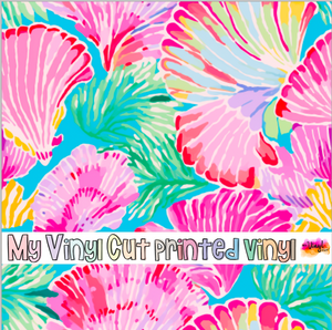 Printed Vinyl & HTV Preppy Vacation C Pattern 12 x 12 inch sheet