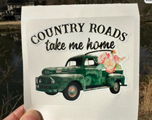Load image into Gallery viewer, Sticker 39H Dark Green Vintage Truck Country Roads Take Me Home
