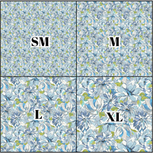 Load image into Gallery viewer, Printed Vinyl &amp; HTV Blue Flowers Patterns 12 x 12 inch sheet