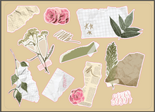 Load image into Gallery viewer, Sticker Sheet | Set of Delicate Torn Paper Stickers |