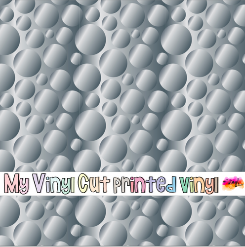Printed Vinyl HTV & Waterslide Silver Circles Pattern 12 x 12 inch sheet