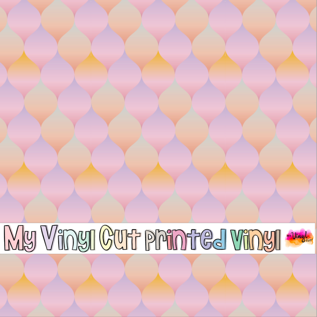 Printed Vinyl HTV & Waterslide Pink and Orange Geo Pattern 12 x 12 inch sheet