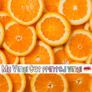Printed Vinyl HTV & Waterslide Realistic Oranges Pattern 12 x 8 inch sheet