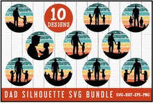 Load image into Gallery viewer, Dad Sunset Silhouette SVG Bundle