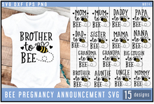 Load image into Gallery viewer, Bee Pregnancy Announcement SVG Bundle