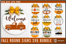 Load image into Gallery viewer, Fall Round Sign SVG Bundle