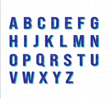 Load image into Gallery viewer, 2 Tone Alphabet Letters for Layering Name Decals Digital File SVG DXF